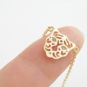 Tiger necklace in gold, Animal necklace
