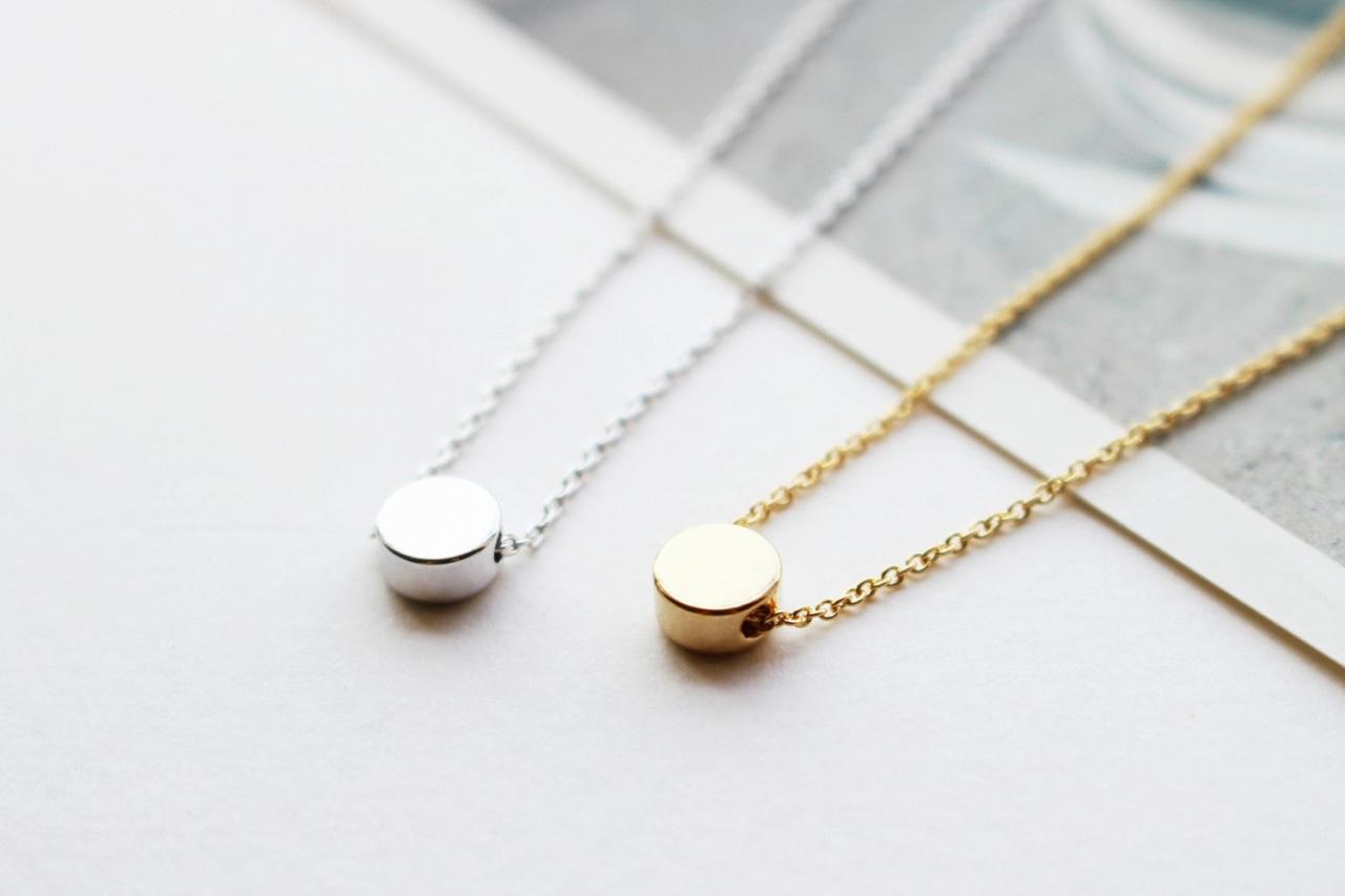 Tiny Dot Necklace, Gold Dot, Silver Dot on Luulla