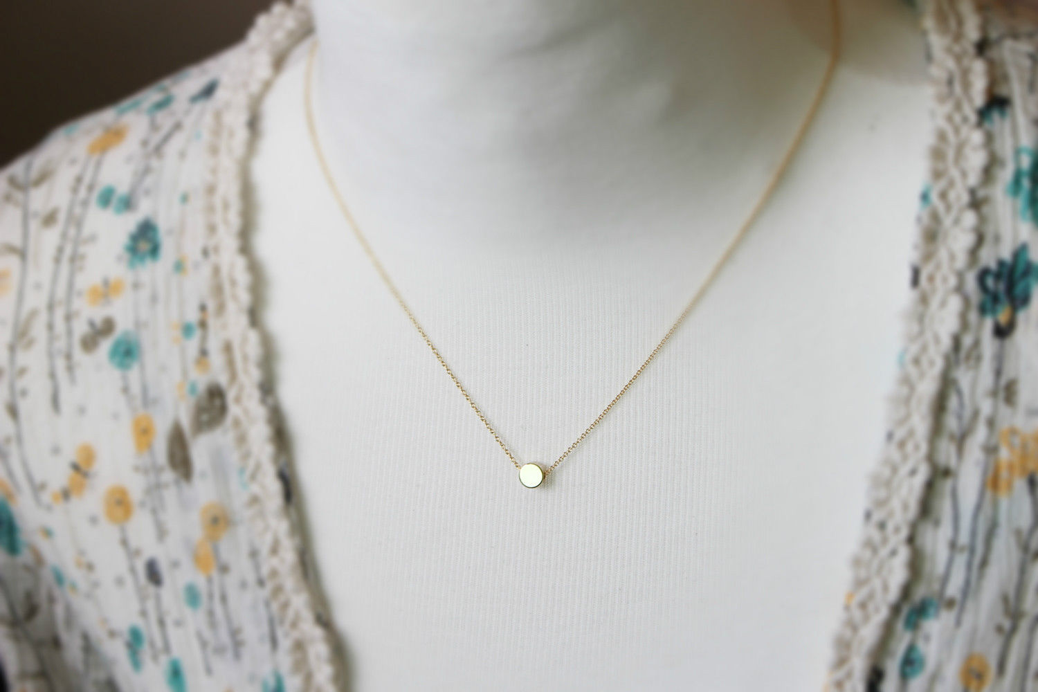 Tiny Dot Necklace, Gold Dot, Silver Dot on Luulla